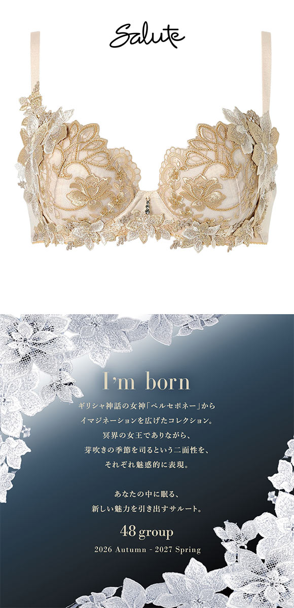 ワコール サルート 48グループ 48G P-UP ブラジャー プッシュアップ BC 谷間 下着 Wacoal Salute BTJ448 26AWブライト