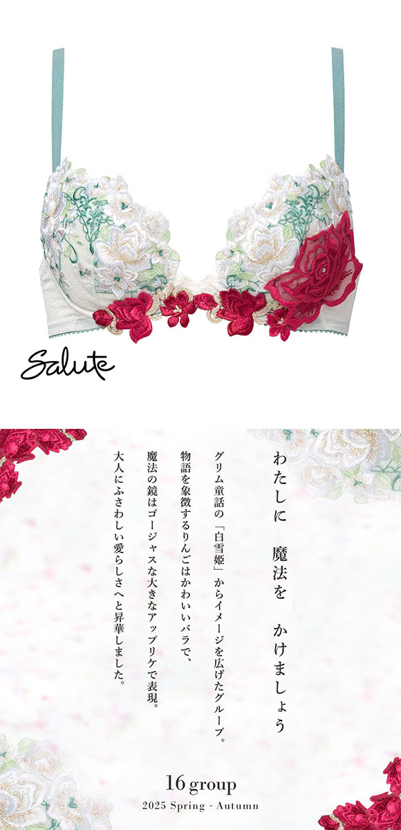 ワコール サルート 16グループ 16G フロントエックスプラス ブラジャー C 谷間 Wacoal Salute BTJ716 FRONT-X＋ 25SSシーズン