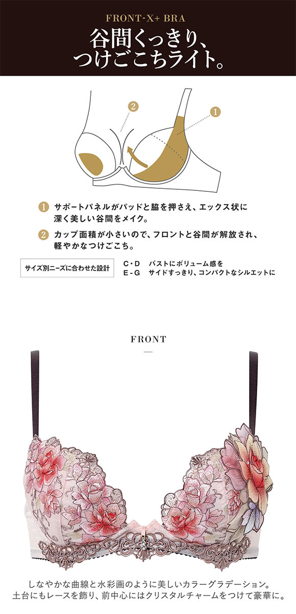 ワコール サルート 23グループ 23G フロントエックスプラス ブラジャー DEF 谷間 Wacoal Salute BTJ723 FRONT-X＋ 25AWフェア