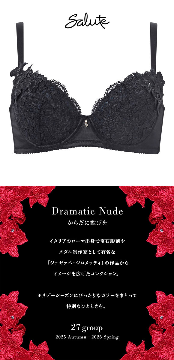 ワコール サルート 27グループ 27G 女優Bra ブラジャー GHI デコルテ 谷間 リフトアップ Wacoal Salute BTJ727 25AWブルーム