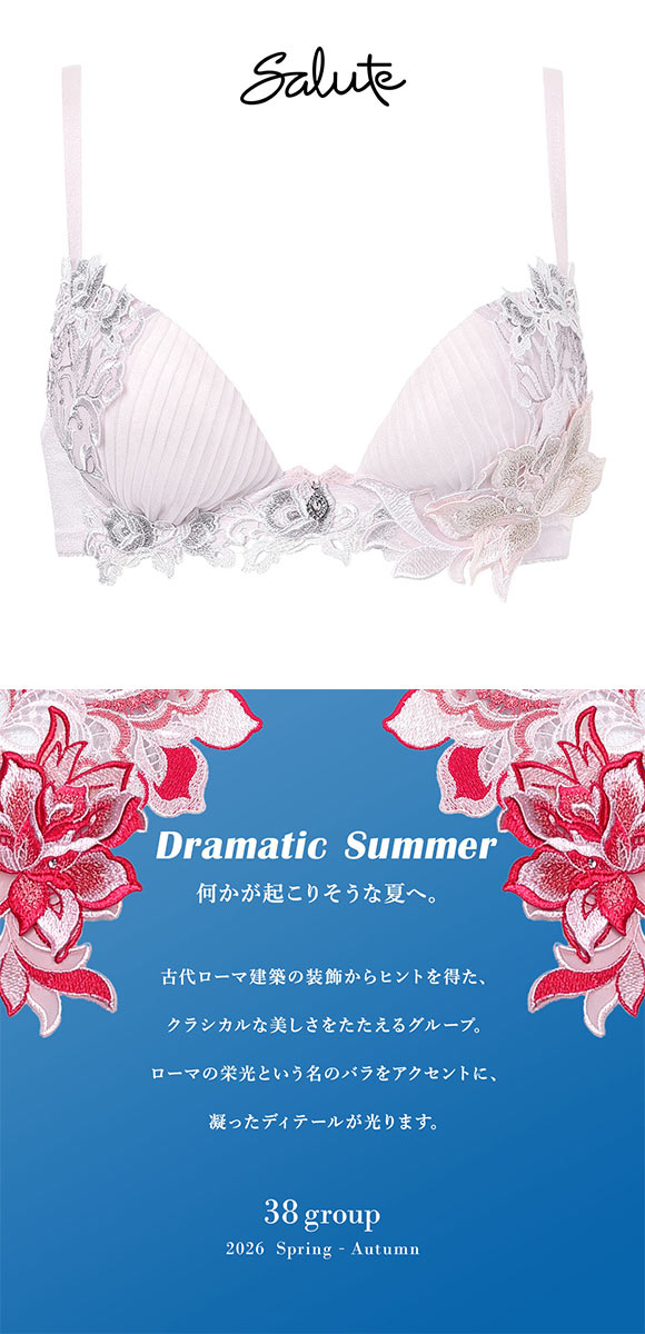 ワコール サルート 38グループ 38G フロントエックスプラス ブラジャー DEF 谷間 Wacoal Salute BTJ738 FRONT-X＋ 26SSブライト