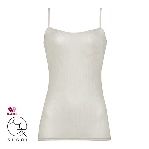 ワコール キャミソール スゴ衣 快適プラス 薄い、軽い、涼しい リブ インナー 脇汗 薄手 吸汗速乾 ML レディース Wacoal