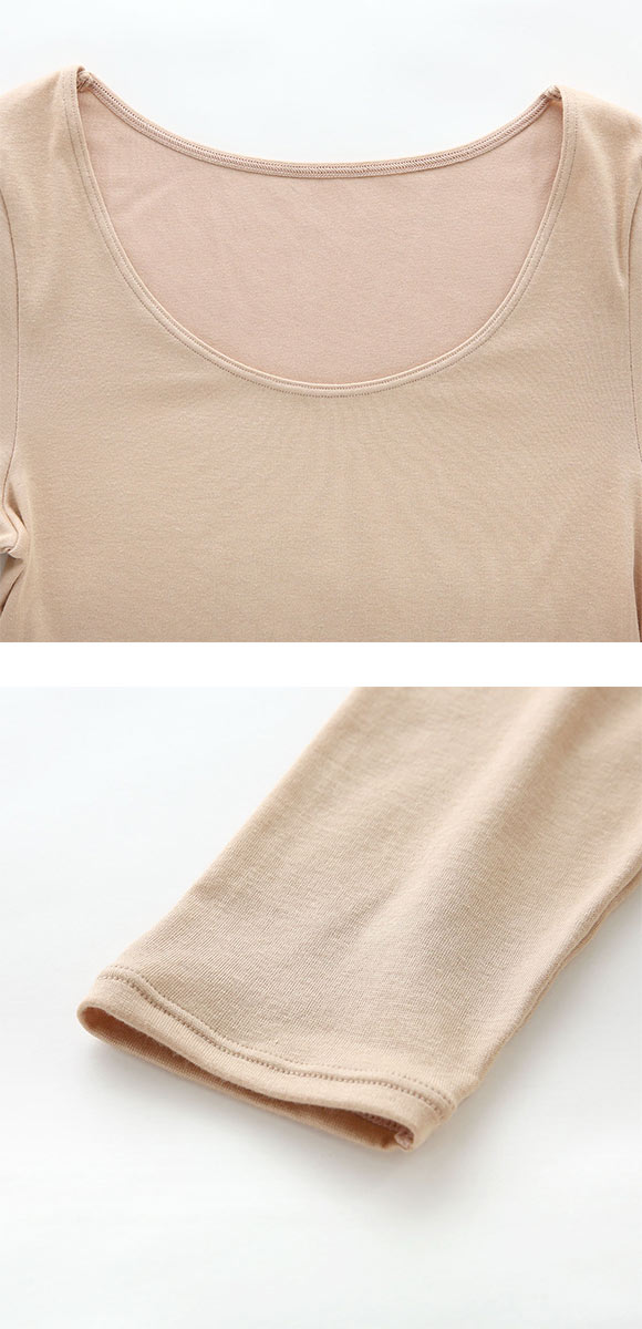 ワコール WACOALコットン ふんわりあったかタイプ Uネック 長袖 8分袖 トップス LL インナー 保温 Wacoal