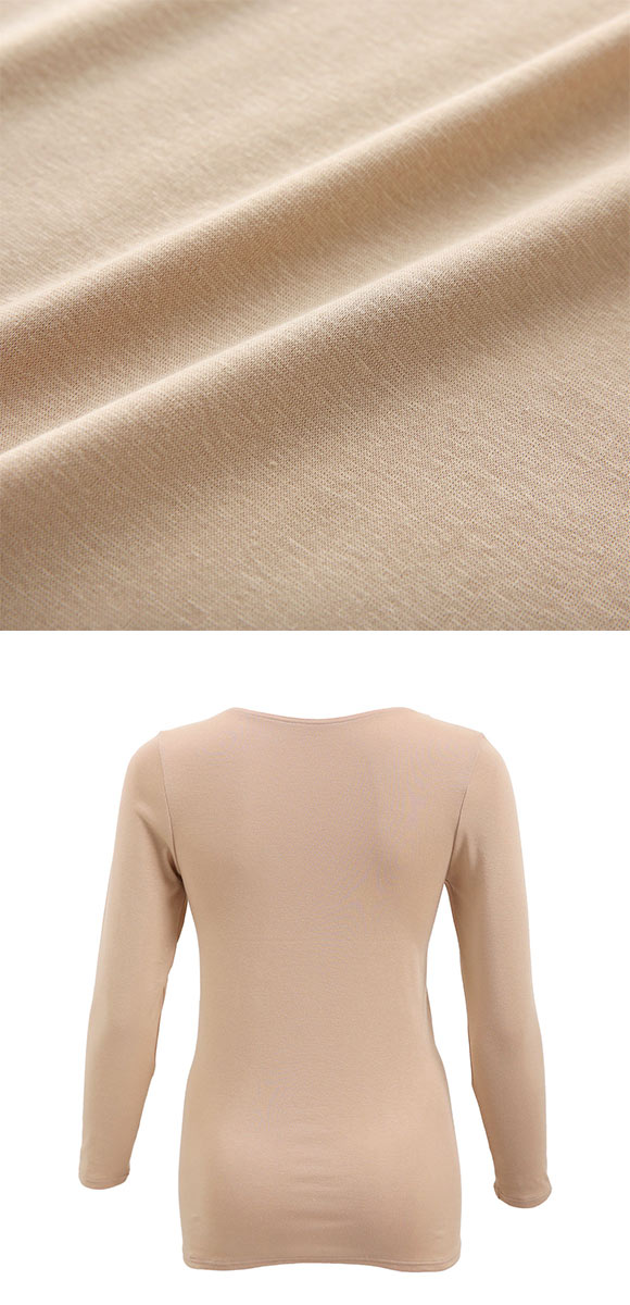 ワコール WACOALコットン ふんわりあったかタイプ Uネック あさめ 長袖 8分袖 トップス LL インナー 保温 Wacoal