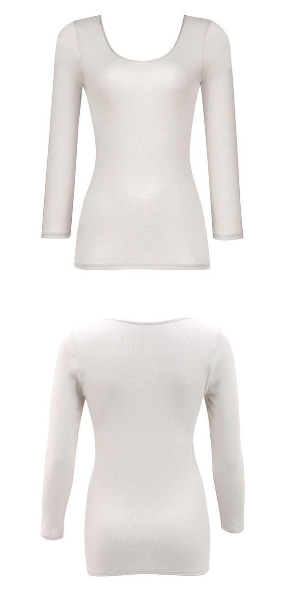 ワコール WACOALコットン オーガニックコットン100％ インナー Uネック 8分袖 ニットトップ 長袖 LL Wacoal