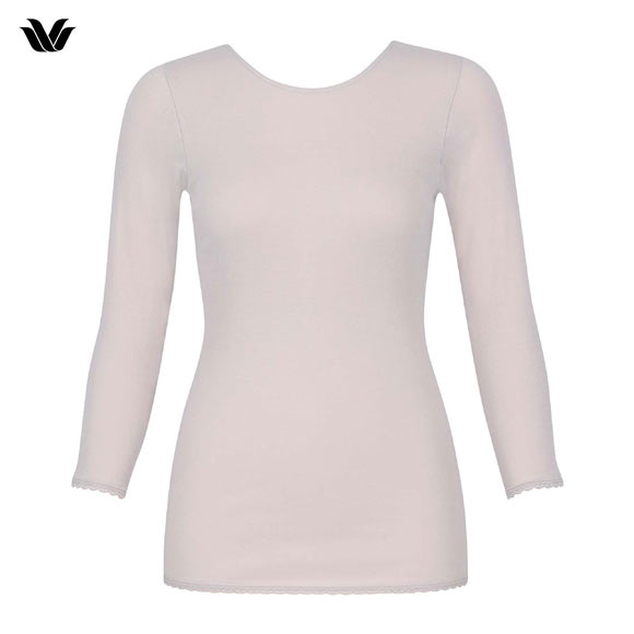 ワコール WACOALコットン オーガニックコットン100％ あったか ゆったりタイプ 冬用 長袖 8分袖 Uネック インナー LL 保温 Wacoal