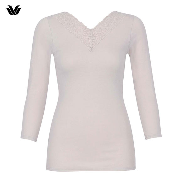 ワコール WACOALコットン オーガニックコットン100％ あったか ゆったりタイプ 冬用 長袖 8分袖 Vネック インナー LL 保温 Wacoal