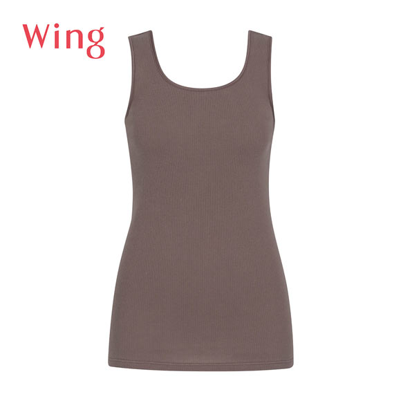 ワコール ウイング 綿の贅沢オーガニック リブタイプ タンクトップ ブラの凹凸が目立ちにくい インナー M L LL Wacoal Wing