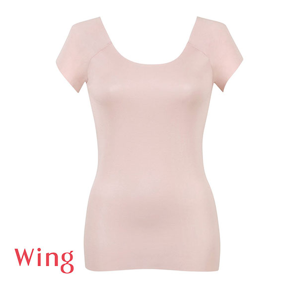 ワコール Wacoal ウイング Wing 綿の贅沢オーガニック フラット 2分袖 M L LL 半袖 吸汗速乾 抗菌防臭 シームレス ひびきにくい