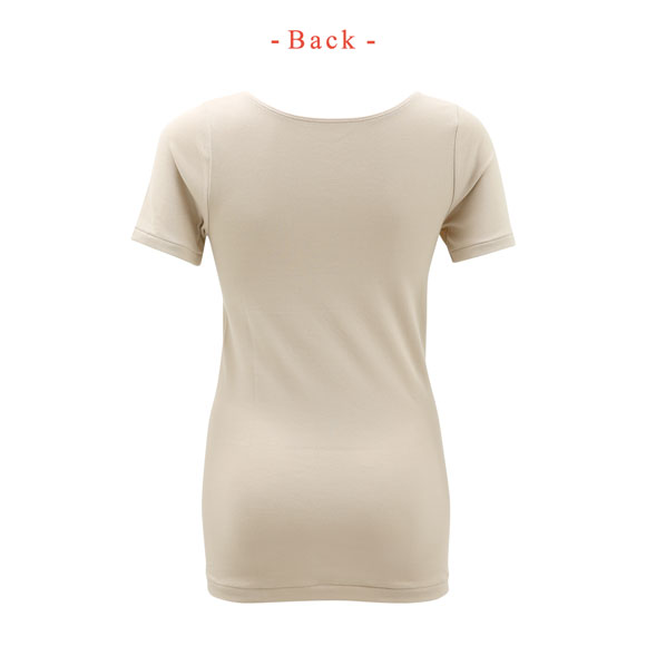 ワコール Wacoal ウイング Wing 綿の贅沢オーガニック 3分袖 あったかインナー 肌側綿100％ 半袖 U首 吸湿発熱