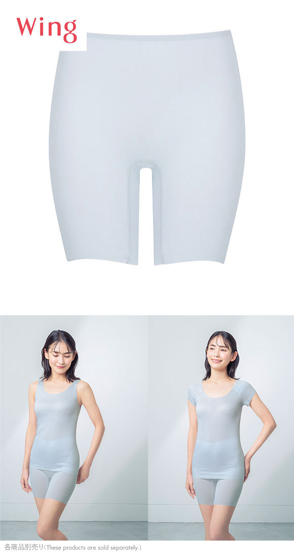 ワコール Wacoal ウイング Wing 綿の贅沢オーガニック フラット 3分丈ボトム M L LL 吸汗速乾 抗菌防臭 シームレス ひびきにくい