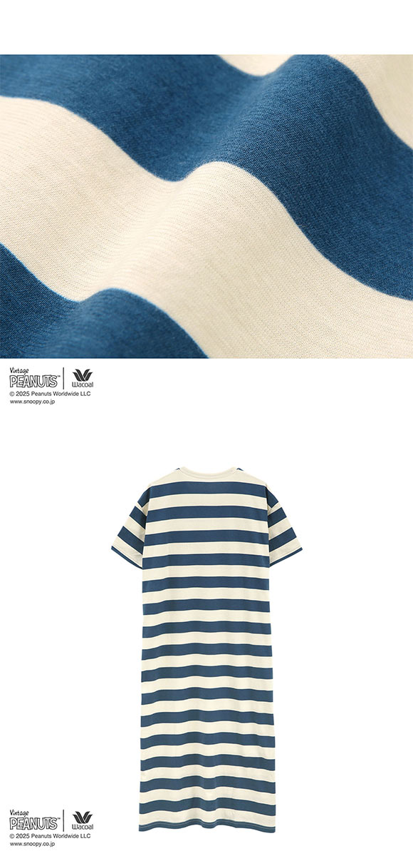 ワコール PEANUTS×ワコール 半袖 ワンピース パジャマ ネグリジェ 綿100％ ルームウェア Wacoal リラックス＆スリープ