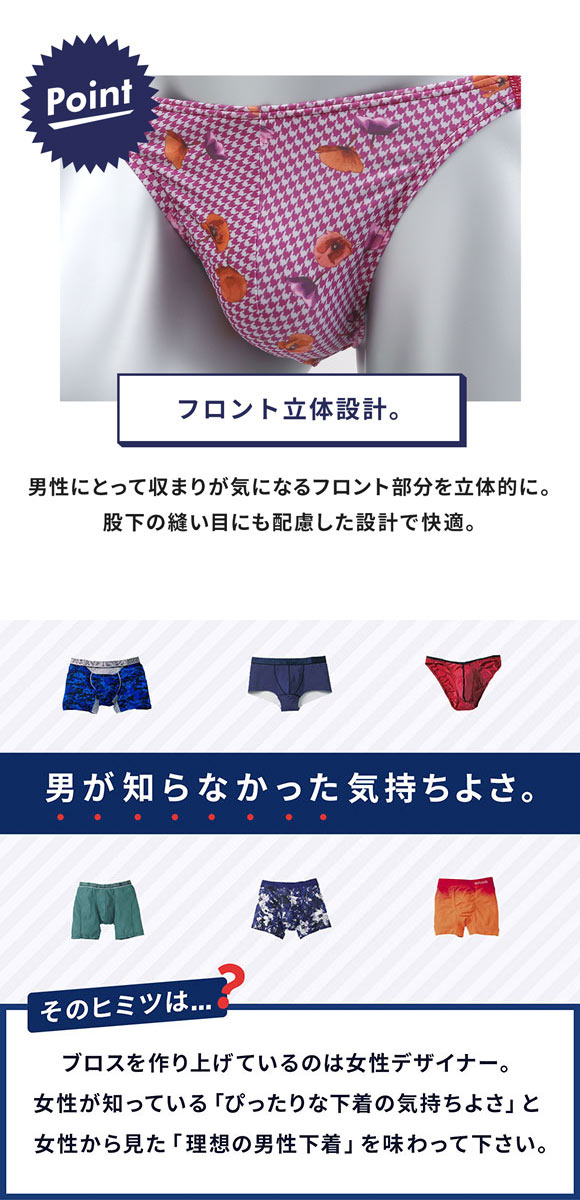 ブロス バイ ワコールメン BROS by WACOAL MEN  ハナコトバパンツ 花柄 ビキニ ブリーフ GF2220 メンズ 前とじ ノーマル丈