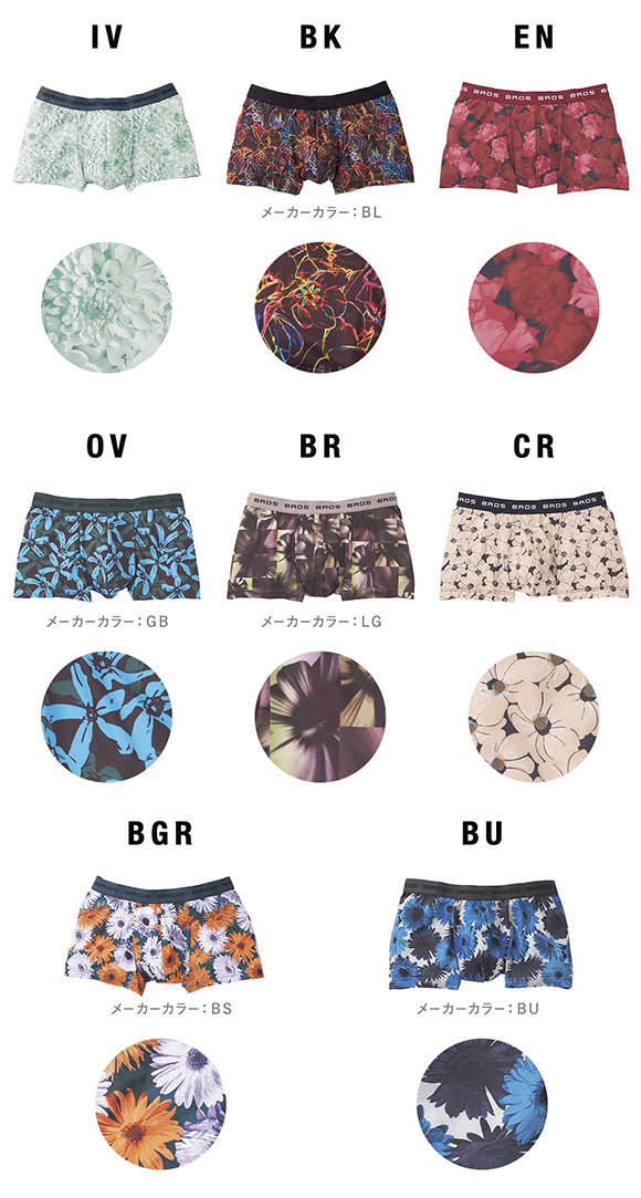 ブロス バイ ワコールメン BROS by WACOAL MEN  ハナコトバパンツ 花柄 ボクサーパンツ GT3220 メンズ 前とじ ノーマル丈