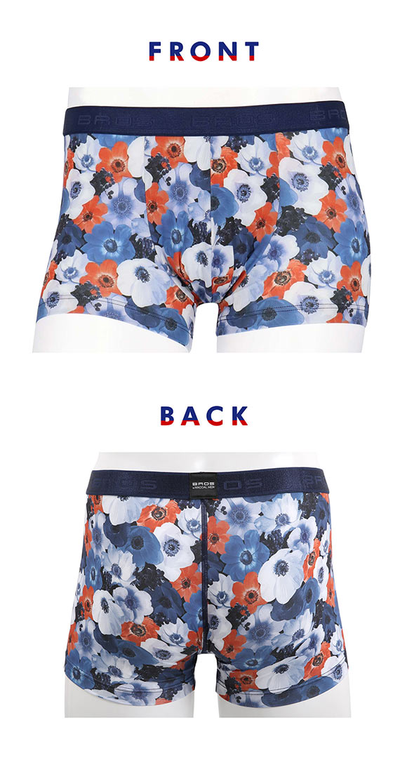 ブロス バイ ワコールメン ハナコトバパンツ 花柄 ボクサーパンツ ML GT3221 メンズ 前閉じ ノーマル丈 BROS by WACOAL MEN