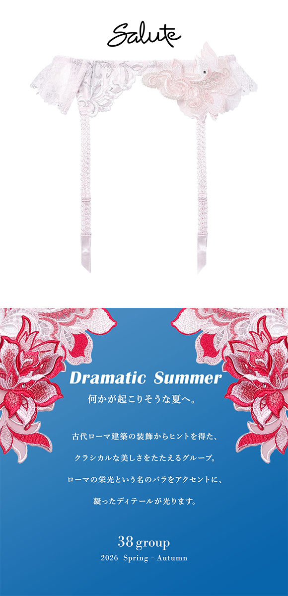 ワコール サルート 38グループ 38G ガーターベルト ランジェリー Wacoal Salute GTJ638 26SSブライト