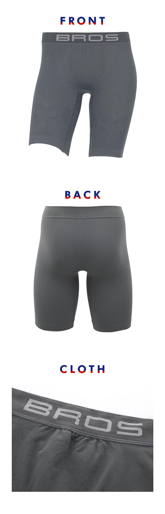 ブロス バイ ワコールメン クロスウォーカー 立体成型 前閉じ 吸汗速乾 ロング丈 M L LL BROS by WACOAL MEN