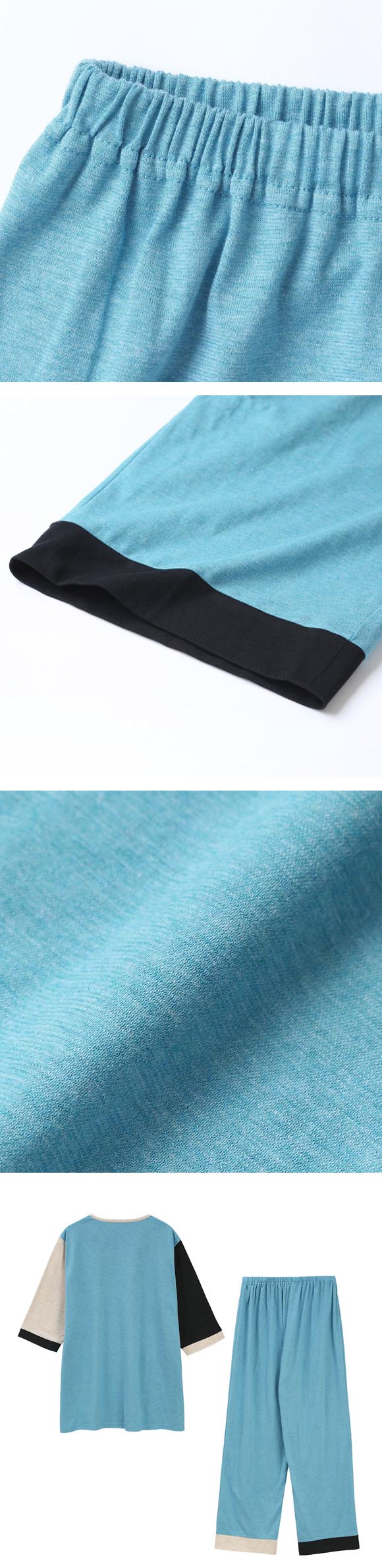 ワコール マタノアツコ パジャマ うさぎ 7分袖ロング丈 上下セット ルームウェア 綿100％ Wacoal ATSUKO MATANO