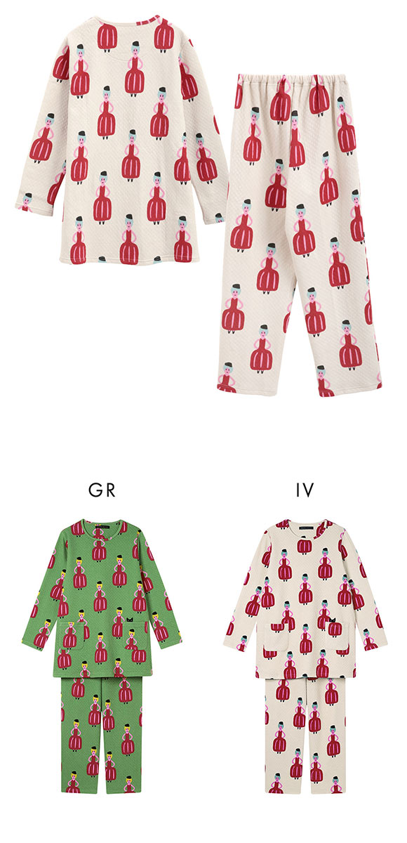 ワコール マタノアツコ ルームウェア 長袖パジャマ 上下セット あたたかい キルトニット Wacoal ATSUKO MATANO