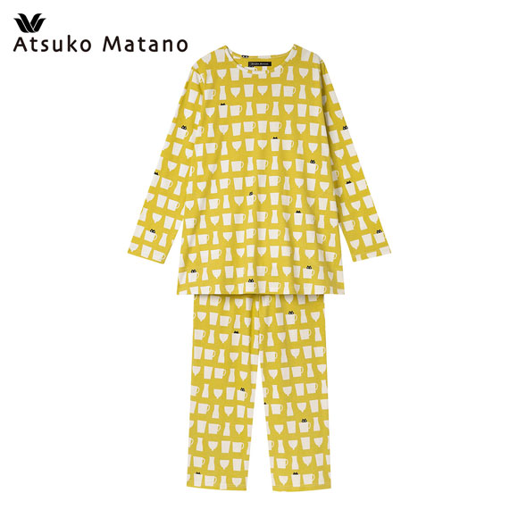 ワコール マタノアツコ ルームウェア 長袖パジャマ 上下セット MEME ねこ 綿100％ Wacoal ATSUKO MATANO