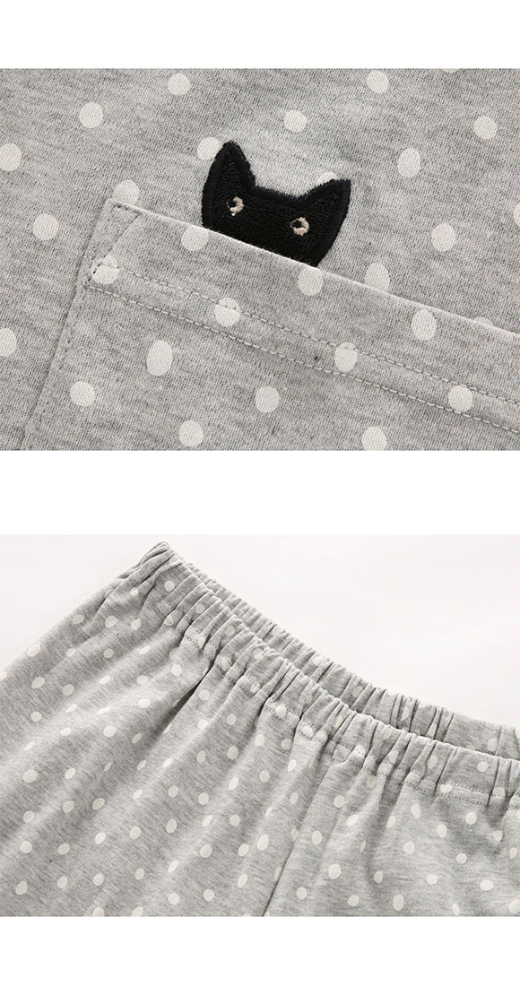 ワコール Wacoal マタノアツコ ATSUKO MATANO 長袖 パジャマ 上下セット ネコドット セットアップ