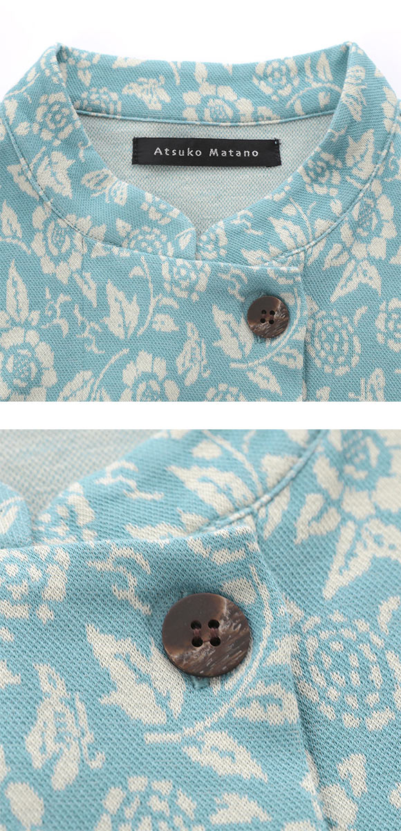 ワコール マタノアツコ くろねこ 長袖 パジャマ 上下セット ルームウェア スタンドカラー Wacoal ATSUKO MATANO