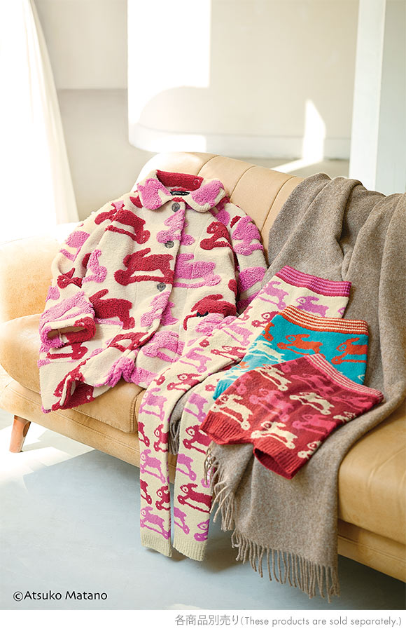 ワコール マタノアツコ もこもこ 毛パン 10分丈 とびうさぎ ボトムス レギンス あったか Wacoal ATSUKO MATANO