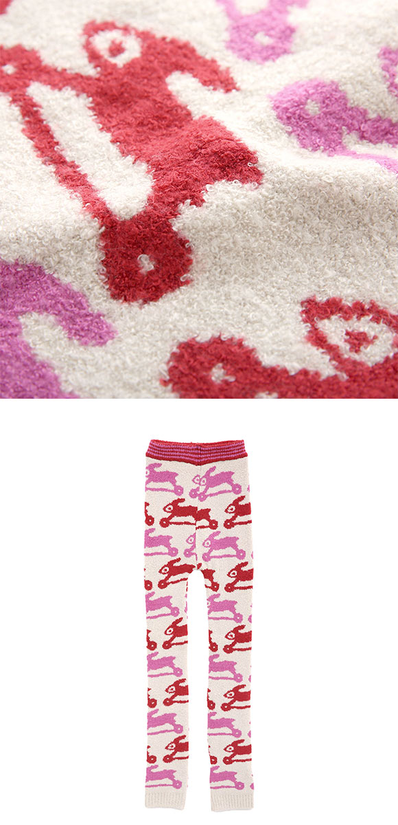 ワコール マタノアツコ もこもこ 毛パン 10分丈 とびうさぎ ボトムス レギンス あったか Wacoal ATSUKO MATANO