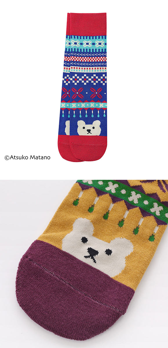 ワコール マタノアツコ ソックス 靴下 くま ノルディック レディース Wacoal ATSUKO MATANO