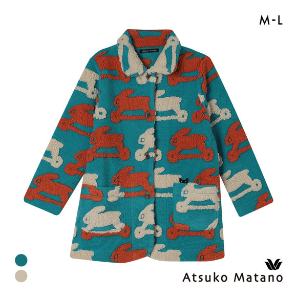 ワコール マタノアツコ ルームウェア ローブ ボアジャガード 羽織り うさぎ Wacoal ATSUKO MATANO