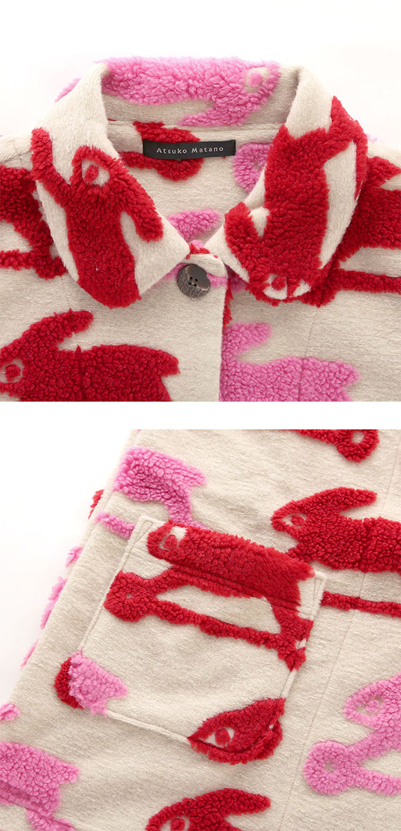 ワコール マタノアツコ ルームウェア ローブ ボアジャガード 羽織り うさぎ Wacoal ATSUKO MATANO