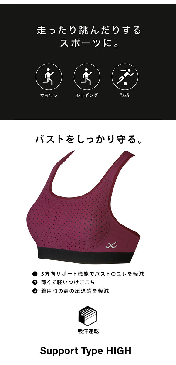 ワコール Wacoal シーダブリューエックス CW-X レディース 走る人のブラ スポーツブラ ノンワイヤー ブラジャー スピードモデル HTY198