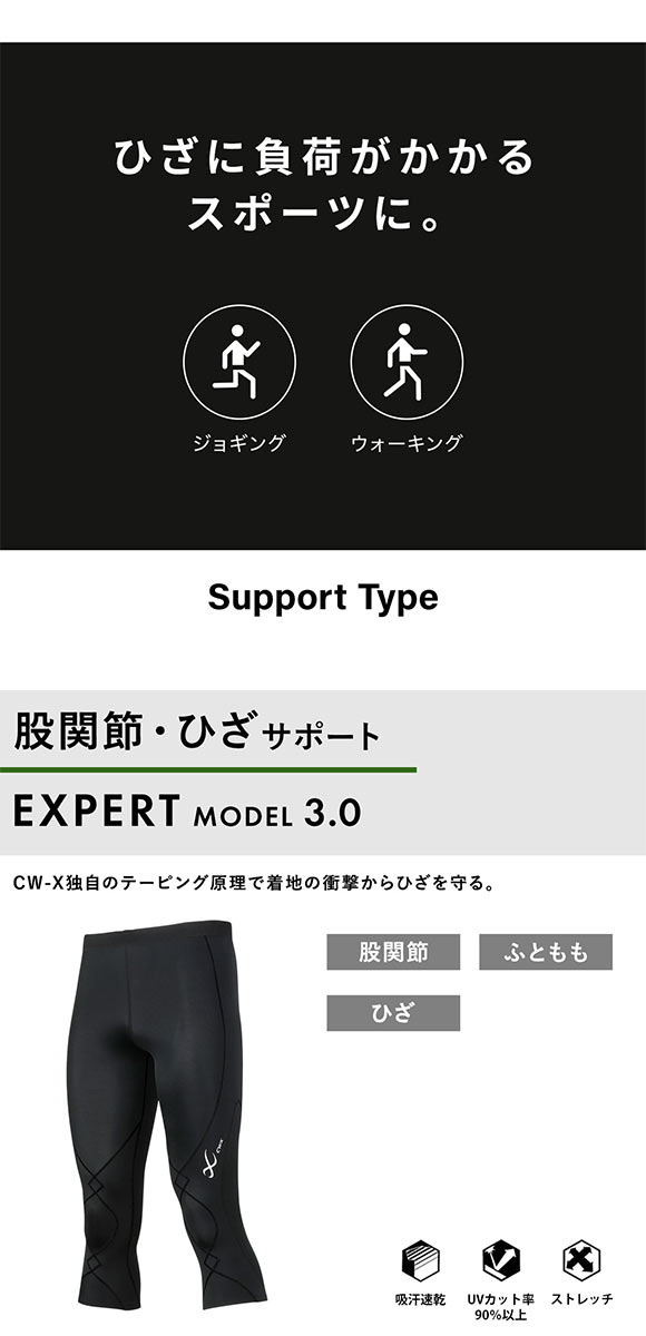 ワコール Wacoal シーダブリューエックス CW-X メンズ スポーツタイツ エキスパートモデル3.0 セミロング HXO497