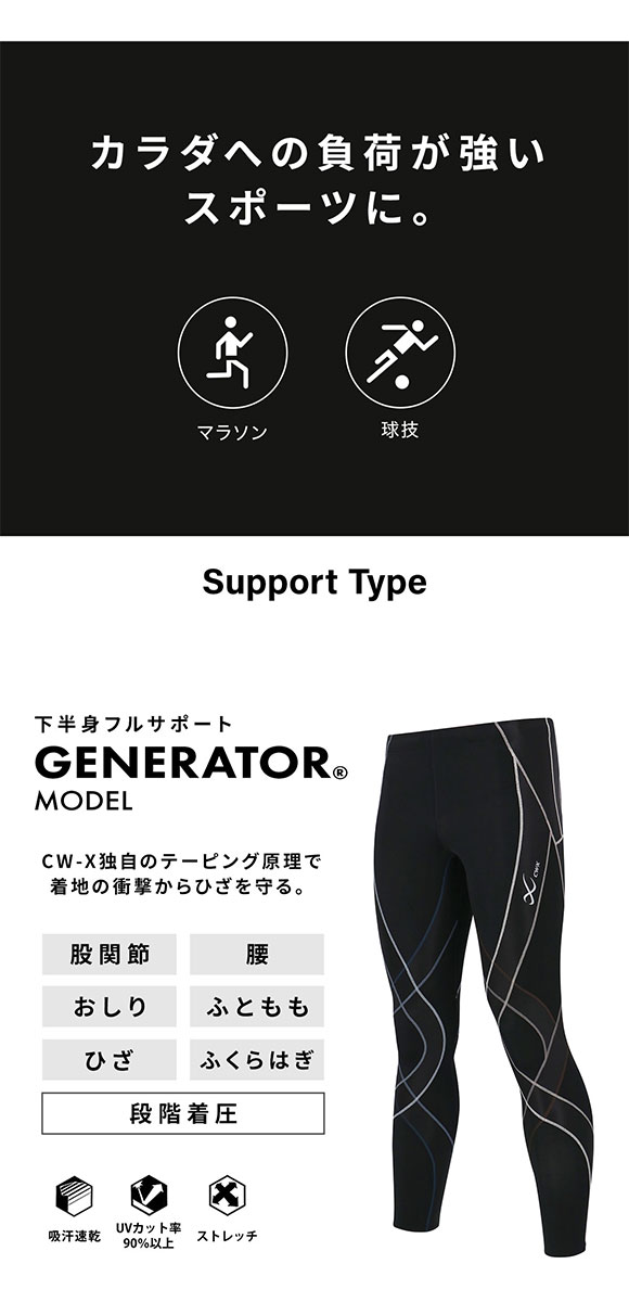 ワコール Wacoal シーダブリューエックス CW-X ジェネレーター Generator メンズロングタイツ