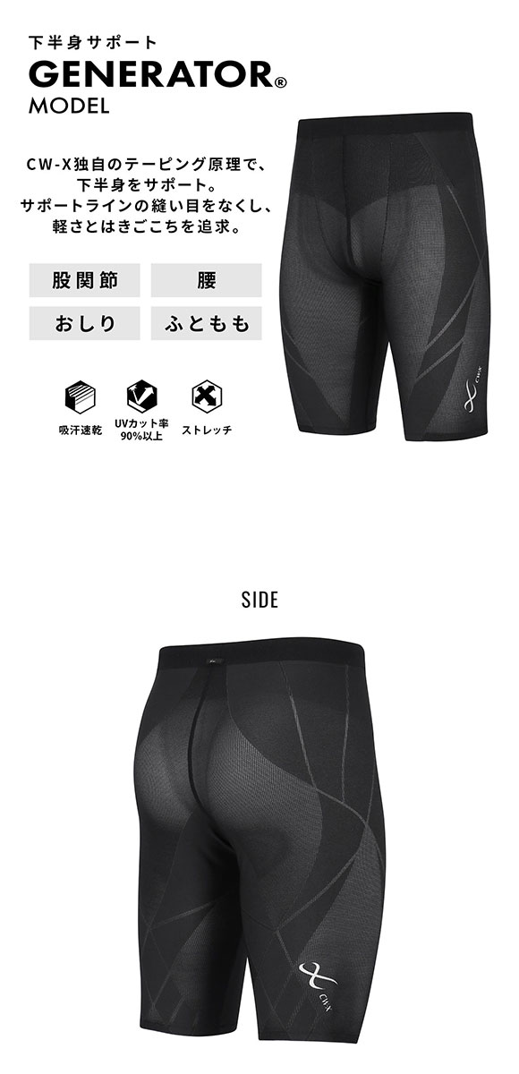 ワコール シーダブリューエックス GENERATOR ジェネレーターモデル クール スポーツタイツ ハーフ メンズ HZO775 Wacoal CW-X Mens