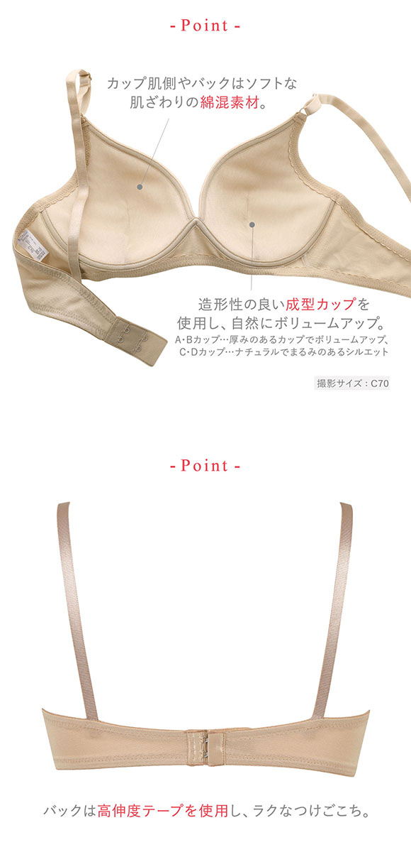 ワコール Wacoal ウイング Wing KB1522 アウターにひびきにくい ブラジャー Tシャツブラ ノンワイヤー 単品