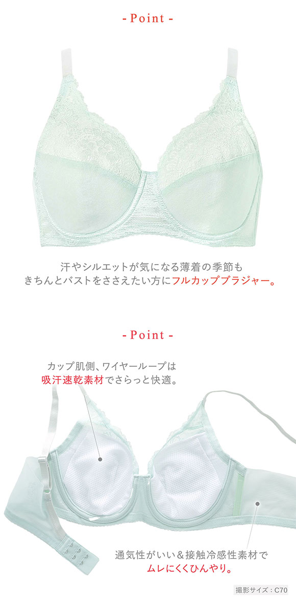 ワコール ウイング 夏のうすかるブラ フルカップ ブラジャー EF さらっと快適 Wacoal Wing