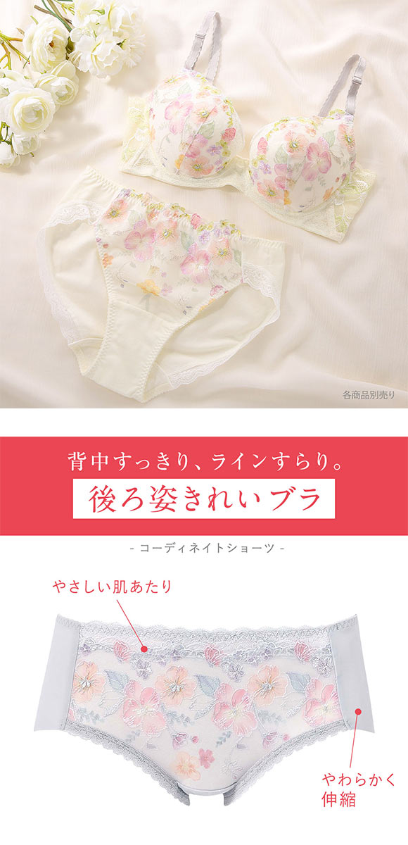 ワコール ウイング KB2722 後ろ姿きれいブラ ショーツ ML ラインレス ひびきにくい KF2422 25SS Wacoal Wing