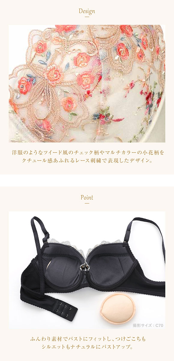 ウイング Wing レシアージュ Lesiage 24AW 2960シリーズ ブラジャー BC ふっくらまるい自然な谷間をメイク PB2960 単品