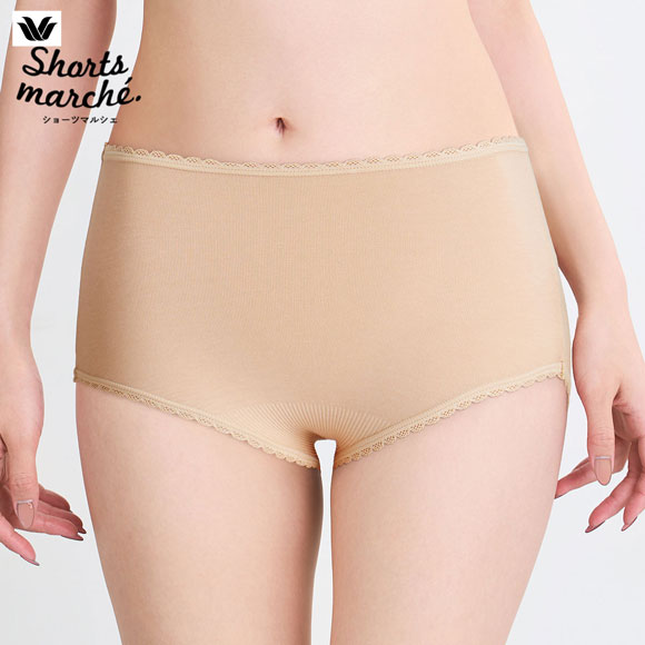 ワコール ショーツマルシェ 綿混 コンフォートフィットショーツ ふかめ LL Wacoal Shorts marche