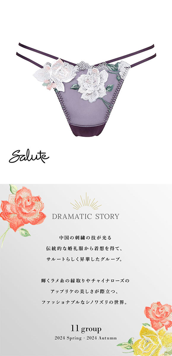 ワコール Wacoal サルート Salute 11G PTJ411 Tバックショーツ ML 単品 タンガ ソング 24AW先行 コア