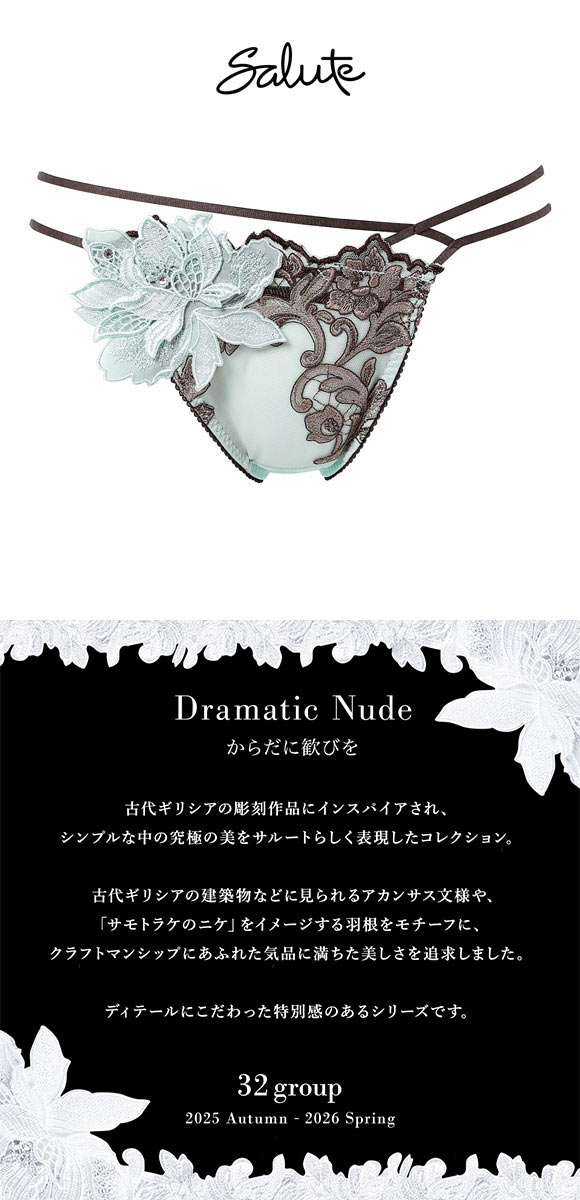 ワコール サルート 32グループ 32G Tバックショーツ ソング タンガ M L Wacoal Salute PTJ432 26SS先行プレステージ