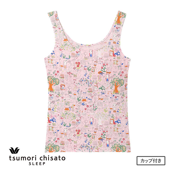 ワコール ツモリチサト ワンダーフォレスト ノースリーブ カップ付き インナー タンクトップ ML Wacoal tsumori chisato SLEEP