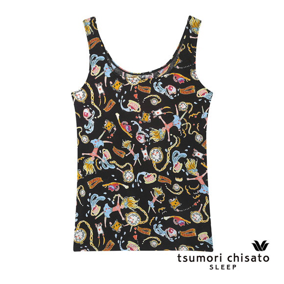 ワコール ツモリチサト 不思議の国 ノースリーブ カップ付き インナー タンクトップ 綿混 ML Wacoal tsumori chisato SLEEP