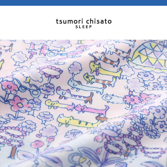 ワコール ツモリチサト 冒険の旅 パジャマ 4分袖9分丈パンツ ルームウェア 上下セット 半袖 Wacoal tsumori chisato SLEEP