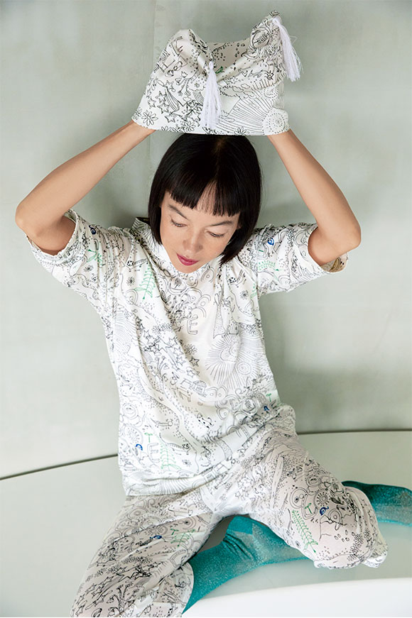 ワコール ツモリチサト パジャマ 上下セット 7分袖 8分丈 綿100％ Wacoal tsumori chisato SLEEP