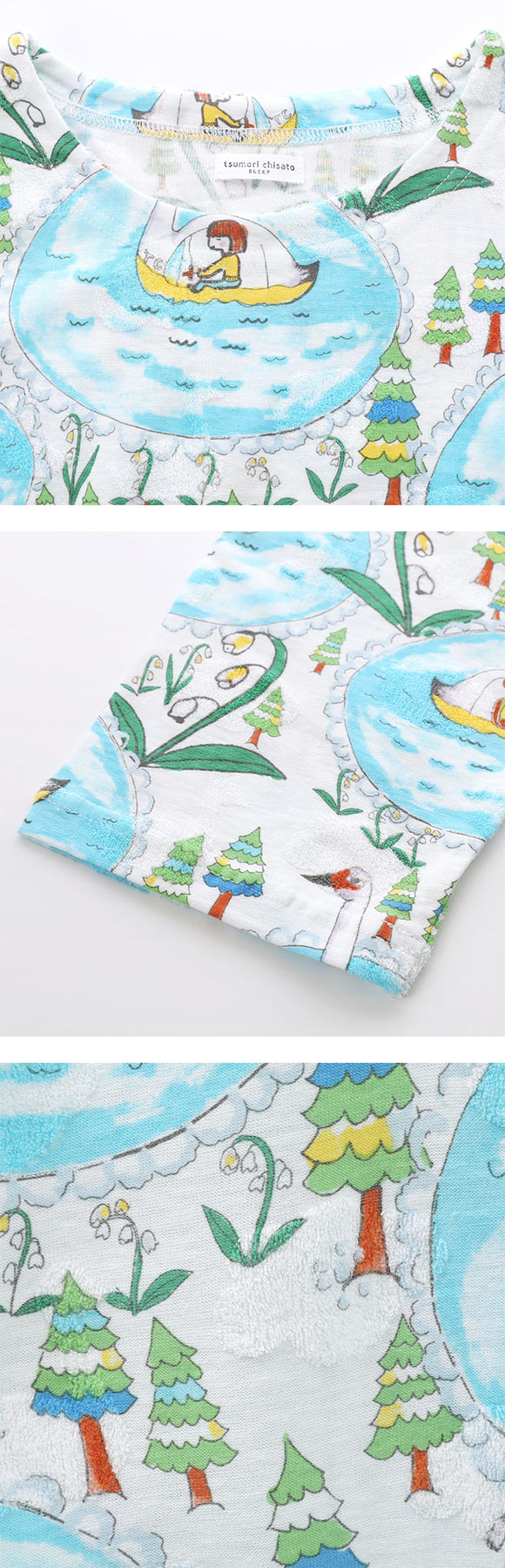 ワコール ツモリチサト スリープ 30周年 冒険の旅 スワンボート パジャマ 長袖 上下セット ルームウェア 綿100％ Wacoal tsumori chisato SLEEP