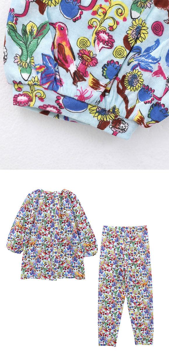 ワコール ツモリチサト ワンダーフォレスト パジャマ 8分袖 ルームウェア 上下セット 綿100％ Wacoal tsumori chisato SLEEP