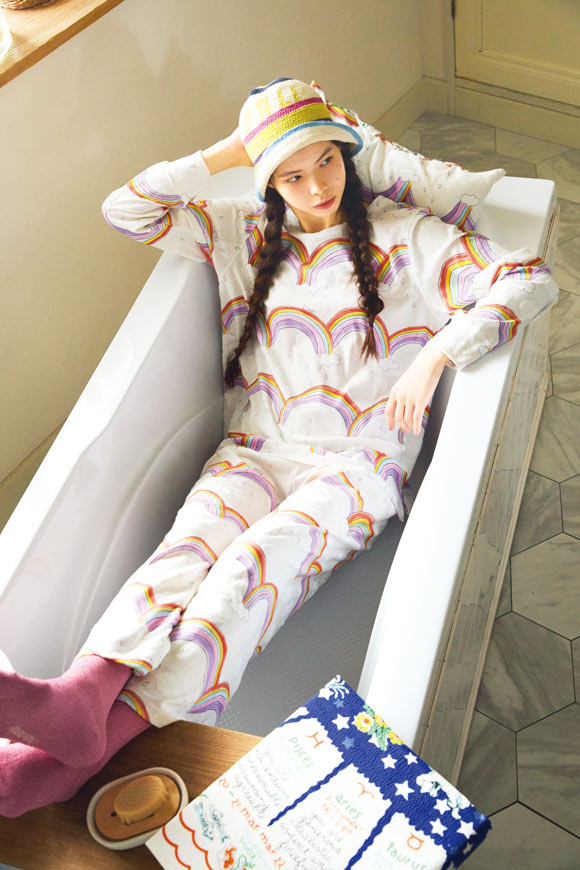 ワコール ツモリチサト 虹 パジャマ 長袖 ルームウェア 上下セット 綿100％ Wacoal tsumori chisato SLEEP
