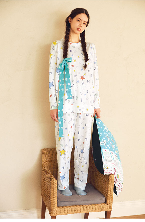 ワコール ツモリチサト スター パジャマ 上下セット ルームウェア 綿100％ Wacoal tsumori chisato SLEEP